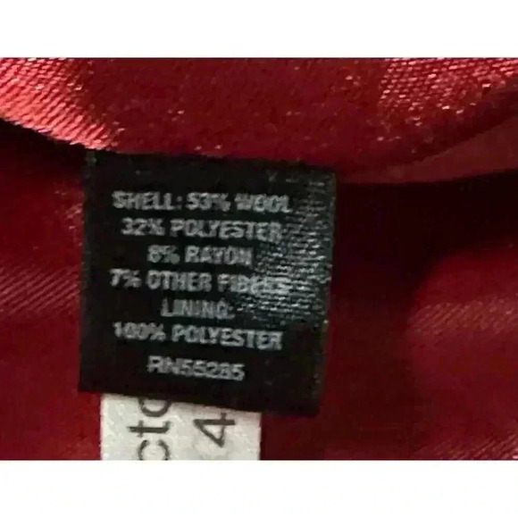 Express Pea Coat Wool Blend Houndstooth White Black Y2K Women's Size S - Picture 7 of 11